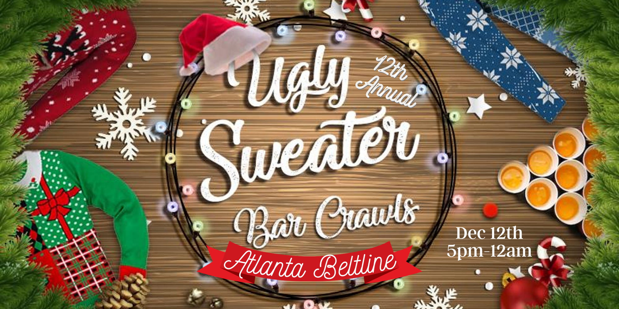 Atlanta Beltline Ugly Sweater Bar Crawl: 12th Annual promotional image