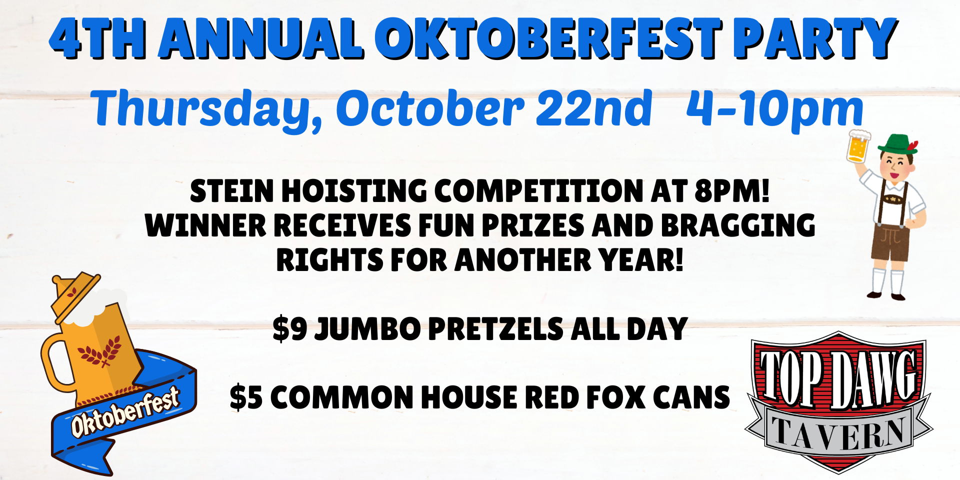 Oktoberfest Party at Top Dawg Tavern promotional image