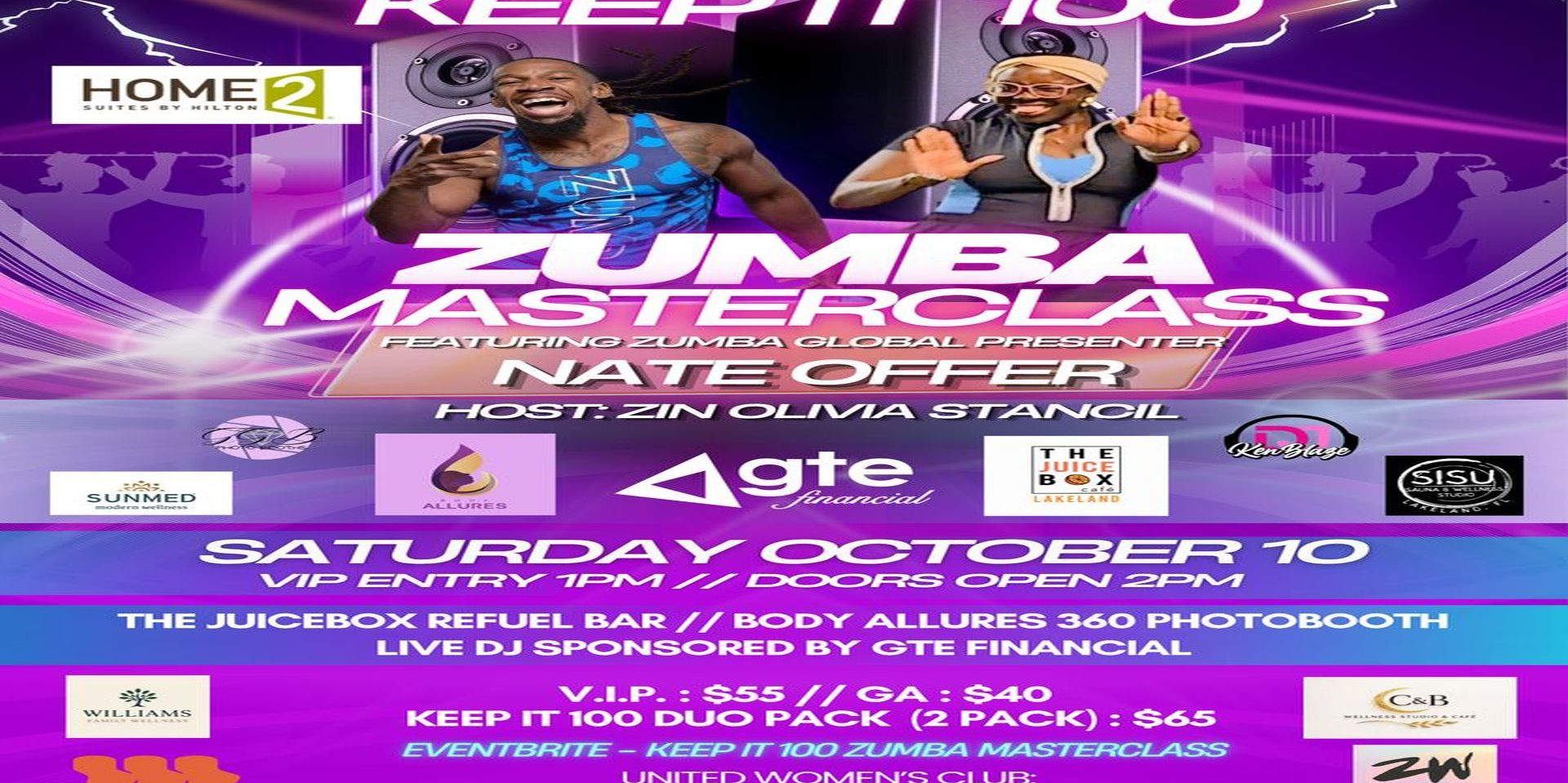 Keep it 100: Zumba Masterclass promotional image