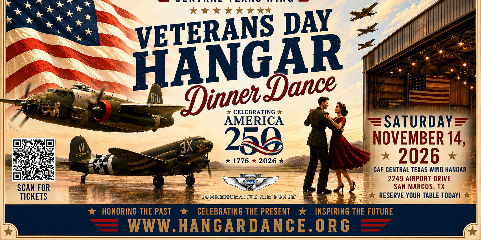 25TH ANNUAL VETERANS DAY HANGAR DINNER DANCE - San Marcos TX Airport promotional image