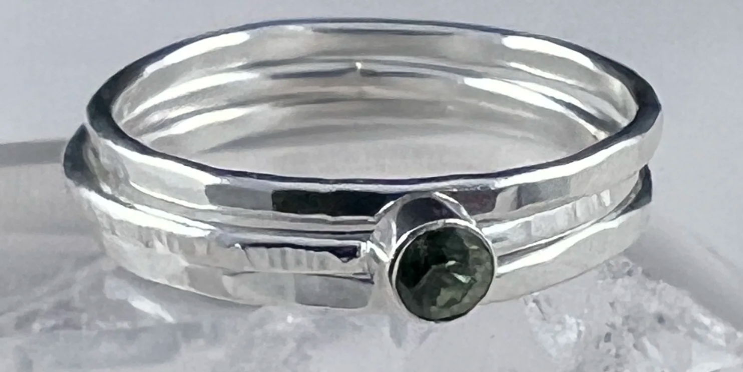 Poster for Silver Stacking Rings with Gemstone