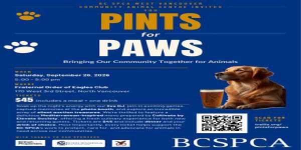 BCSPCA West Vancouver Presents Pints for Paws promotional image