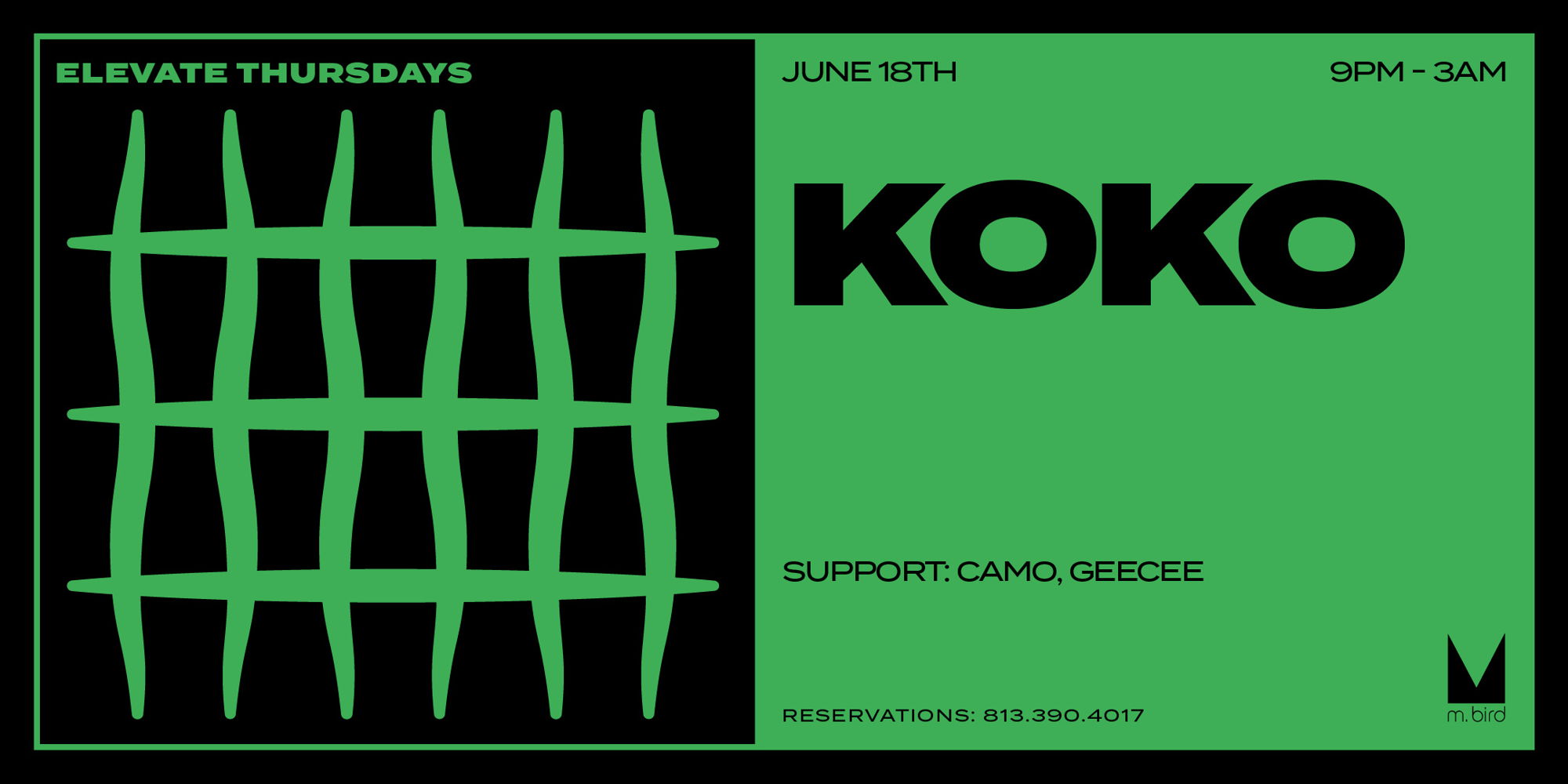 Elevate Thursday with Special Guest DJ Koko at M.Bird promotional image