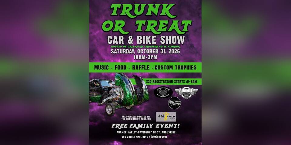 Trunk or Treat Car & Bike Show - St. Augustine promotional image