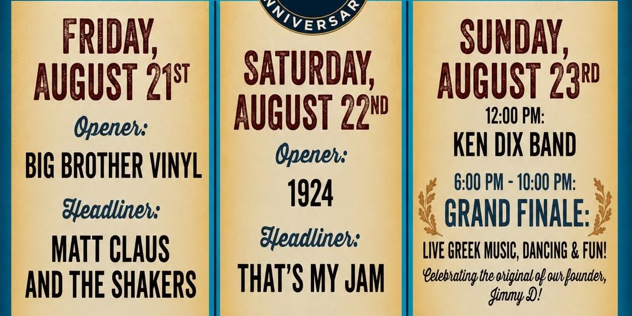 Jimmy D's District 40th Anniversary Outdoor Music Festival Weekend promotional image