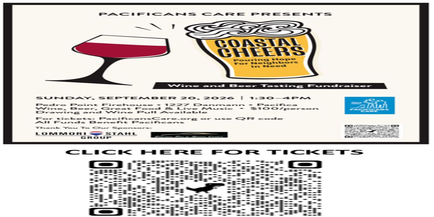 Pacificans Care Coastal Cheers Wine and Beer Tasting promotional image