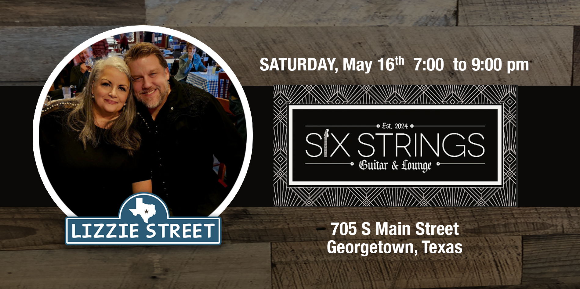 LIZZIE STREET at SIX STRINGS GUITAR & LOUNGE promotional image