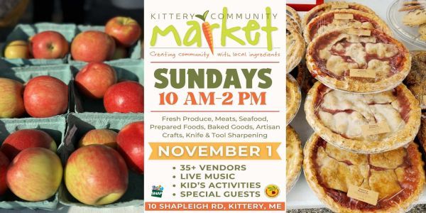 Kittery Community Market | Sunday, November 1st | 10-2 PM promotional image