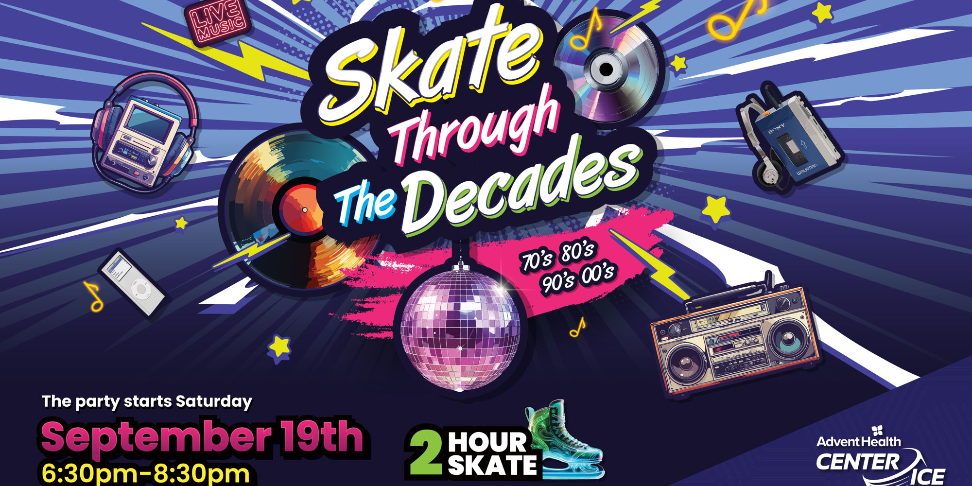 Skate through the Decades (70's-2000's) Themed Skate promotional image