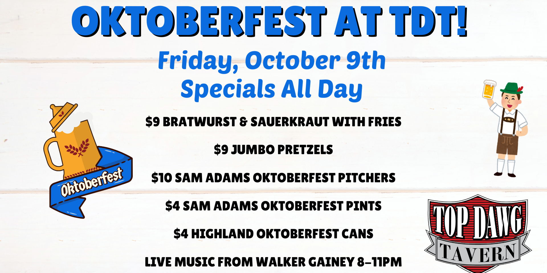 Oktoberfest at Top Dawg Tavern promotional image