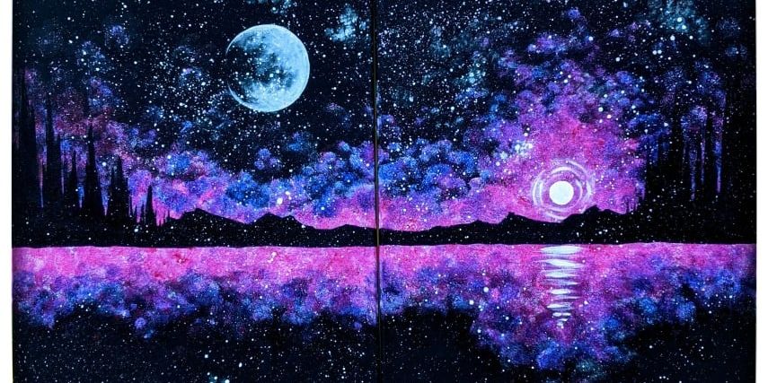 Amethyst Night (Reversible!)- Couples or Singles Session - Painting Class promotional image