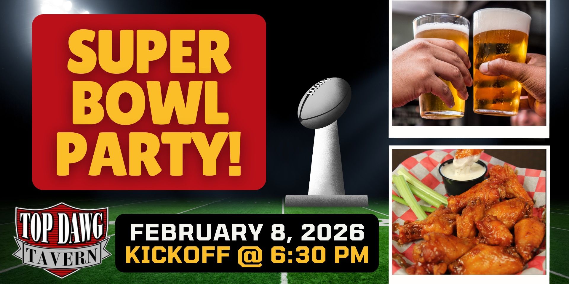 Watch the Super Bowl at Top Dawg Tavern in Bethlehem promotional image