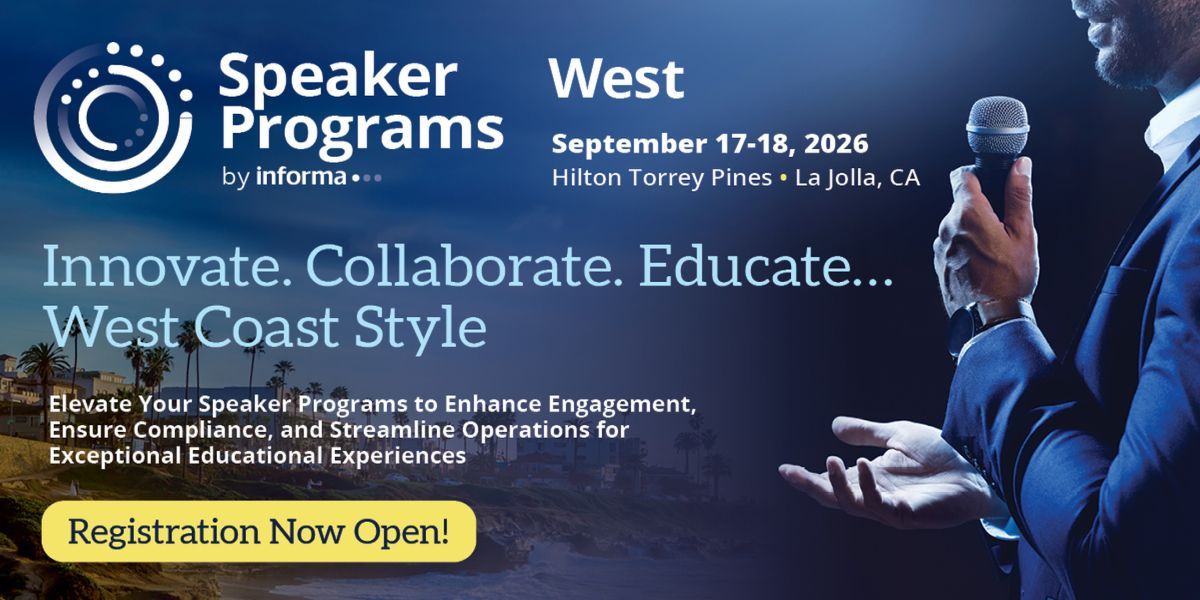 Speaker Programs West 2026 | Bio/Pharma Speaker Bureau, Medical Education, and HCP Engagement Summit promotional image