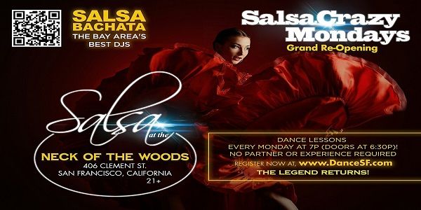 SalsaCrazy Mondays - Salsa Classes + Salsa and Bachata Dancing in SF promotional image