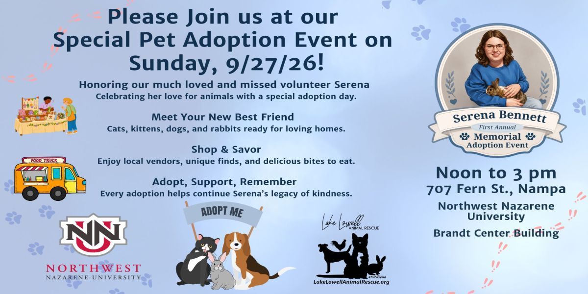 Serena Bennett Memorial Pet Adoption Event - Nampa promotional image