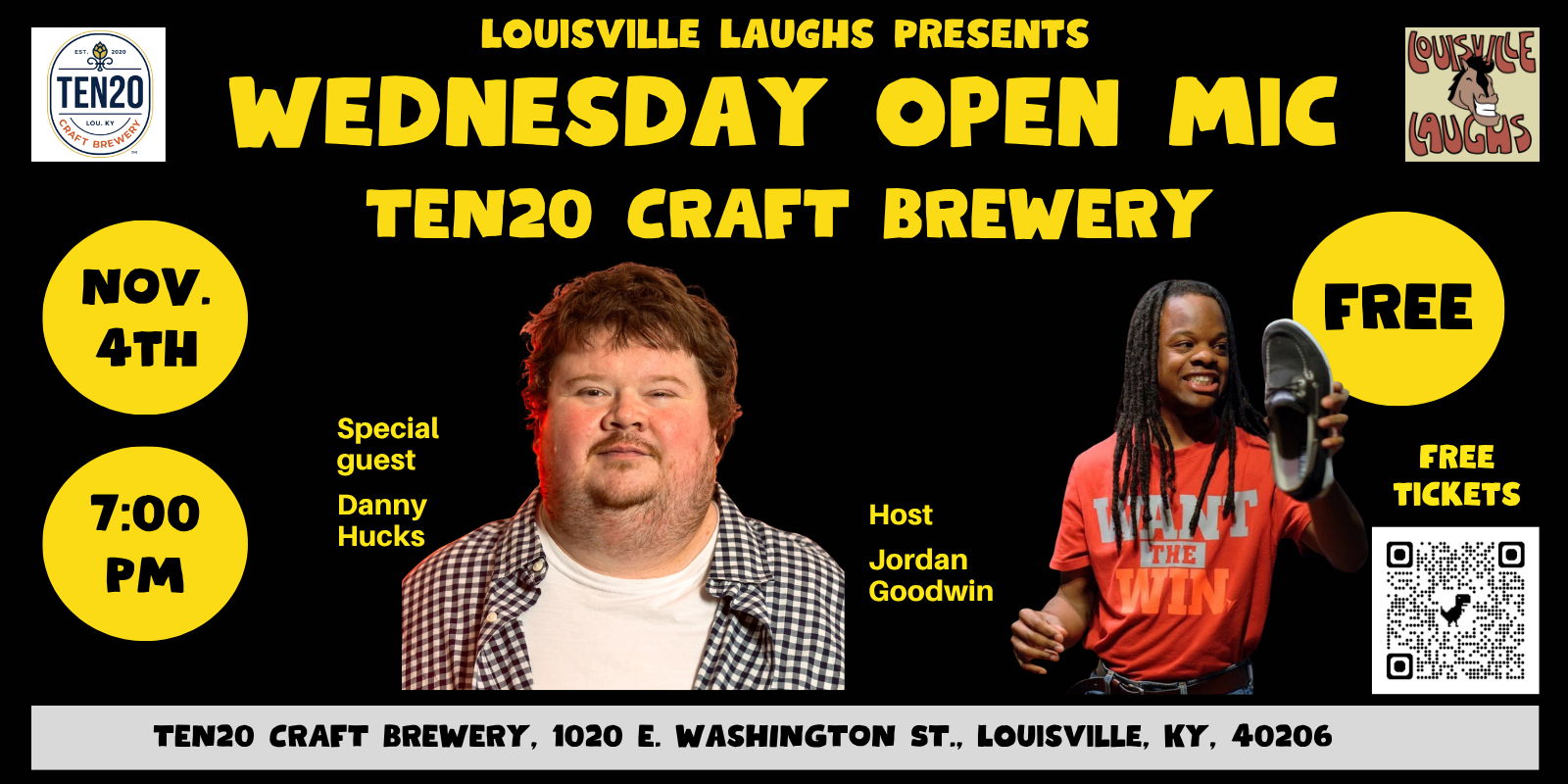 Nov. 4 TEN20 Wednesday Open Mic promotional image