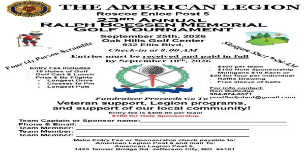 American Legion Golf Tournament promotional image