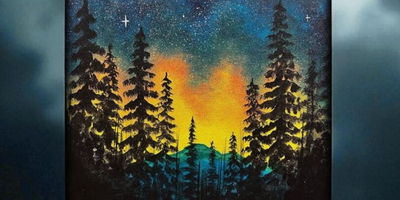 Luminous Pines - Painting Class promotional image