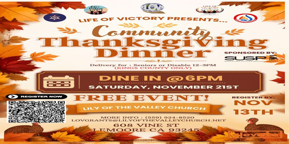 Free Community Thanksgiving Dinner promotional image