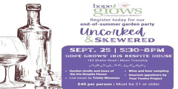 Hope Grows' Uncorked and Skewered Garden Party promotional image
