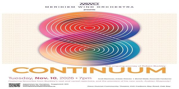 Meridiem Wind Orchestra presents: CONTINUUM; Tuesday November 10, 2026 - Victoria BC promotional image