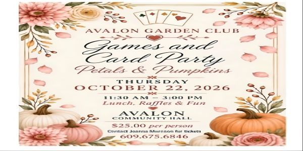Avalon Garden Club Petals and Pumpkins Games and Card Party promotional image