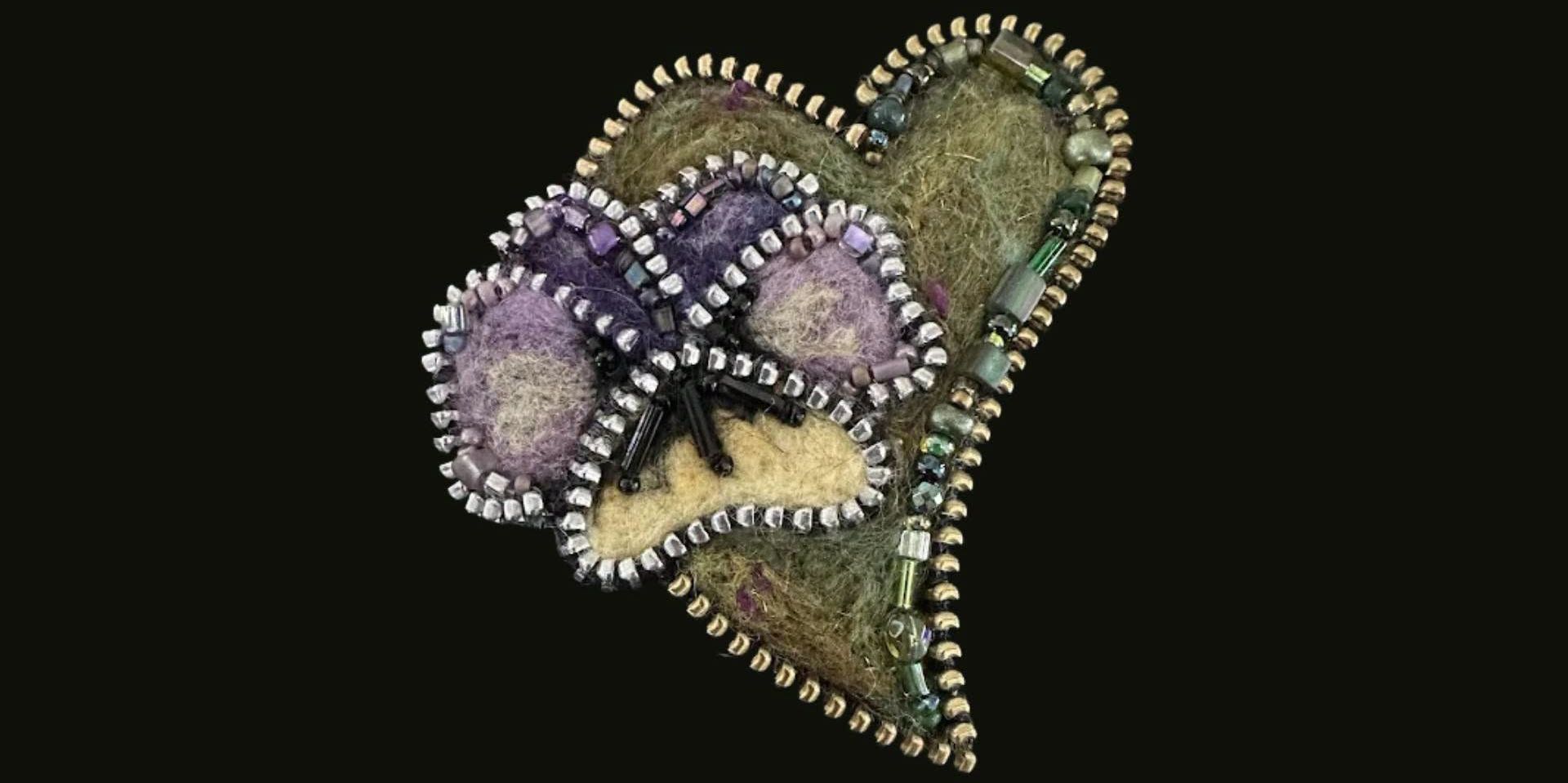 Needle Felting: Pansy Heart promotional image