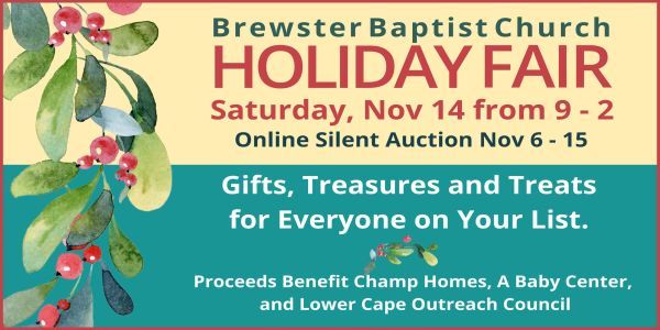 Brewster Baptist Church Holiday Fair, Saturday, November 14 at 9am to 2pm promotional image