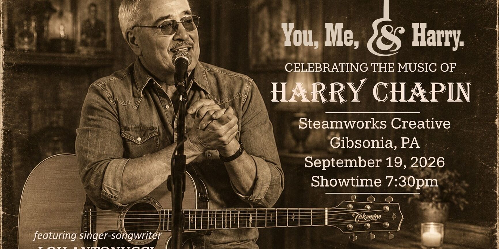 The Music and Stories of Harry Chapin - September 19, 2026, Gibsonia, PA, 7:30pm promotional image