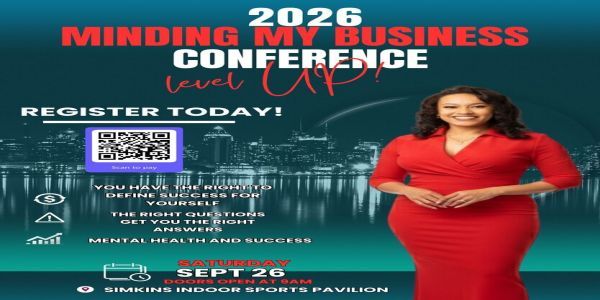 The Minding My Business Level UP! Conference 2026 promotional image