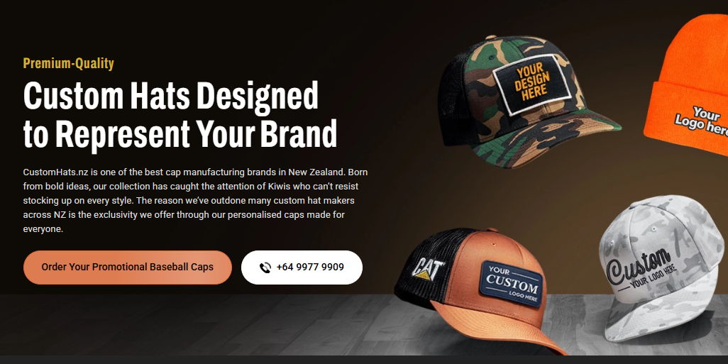 Cheap Customised Hats in New Zealand promotional image