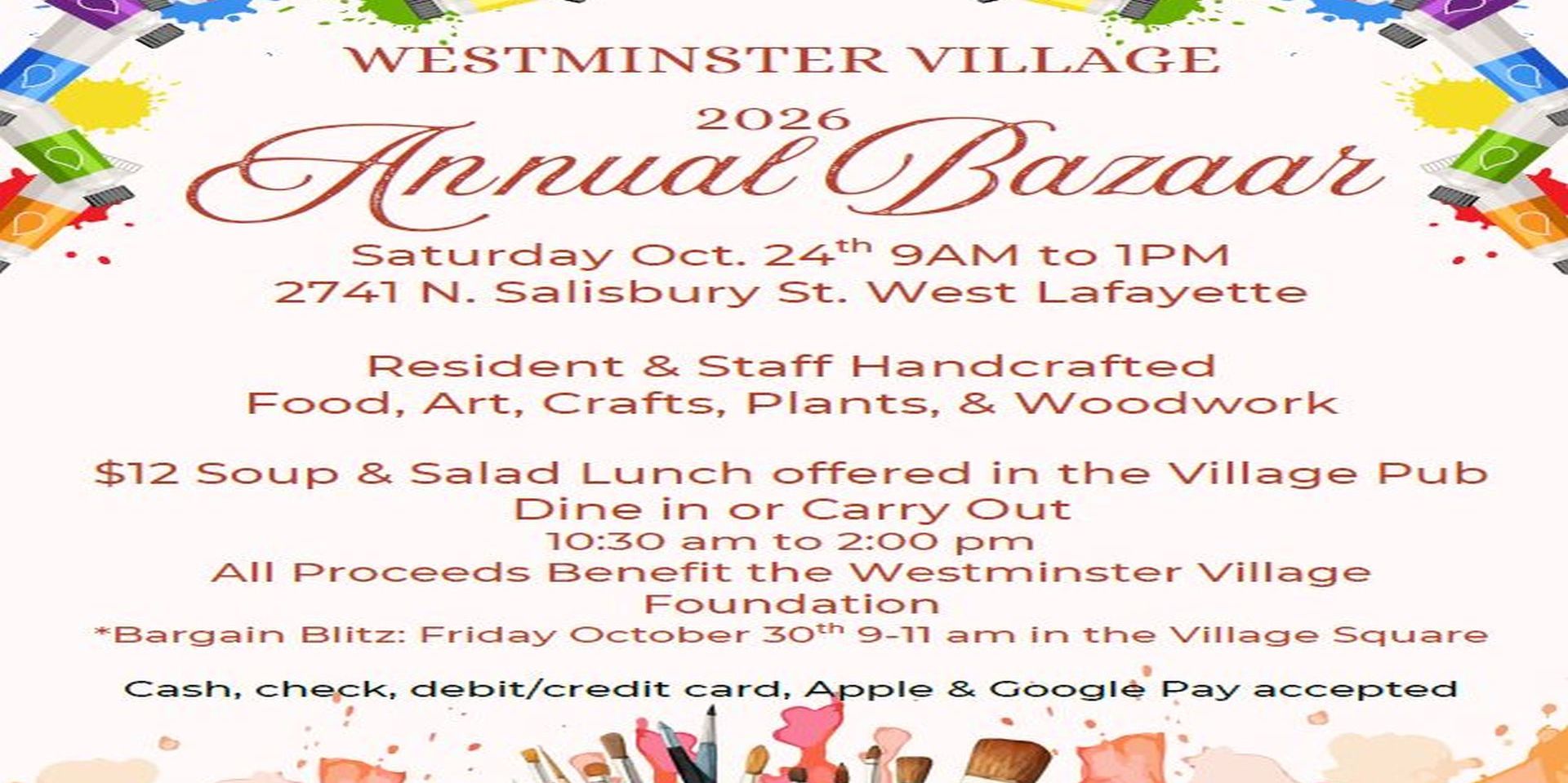 Westminster Village Annual Bazaar promotional image