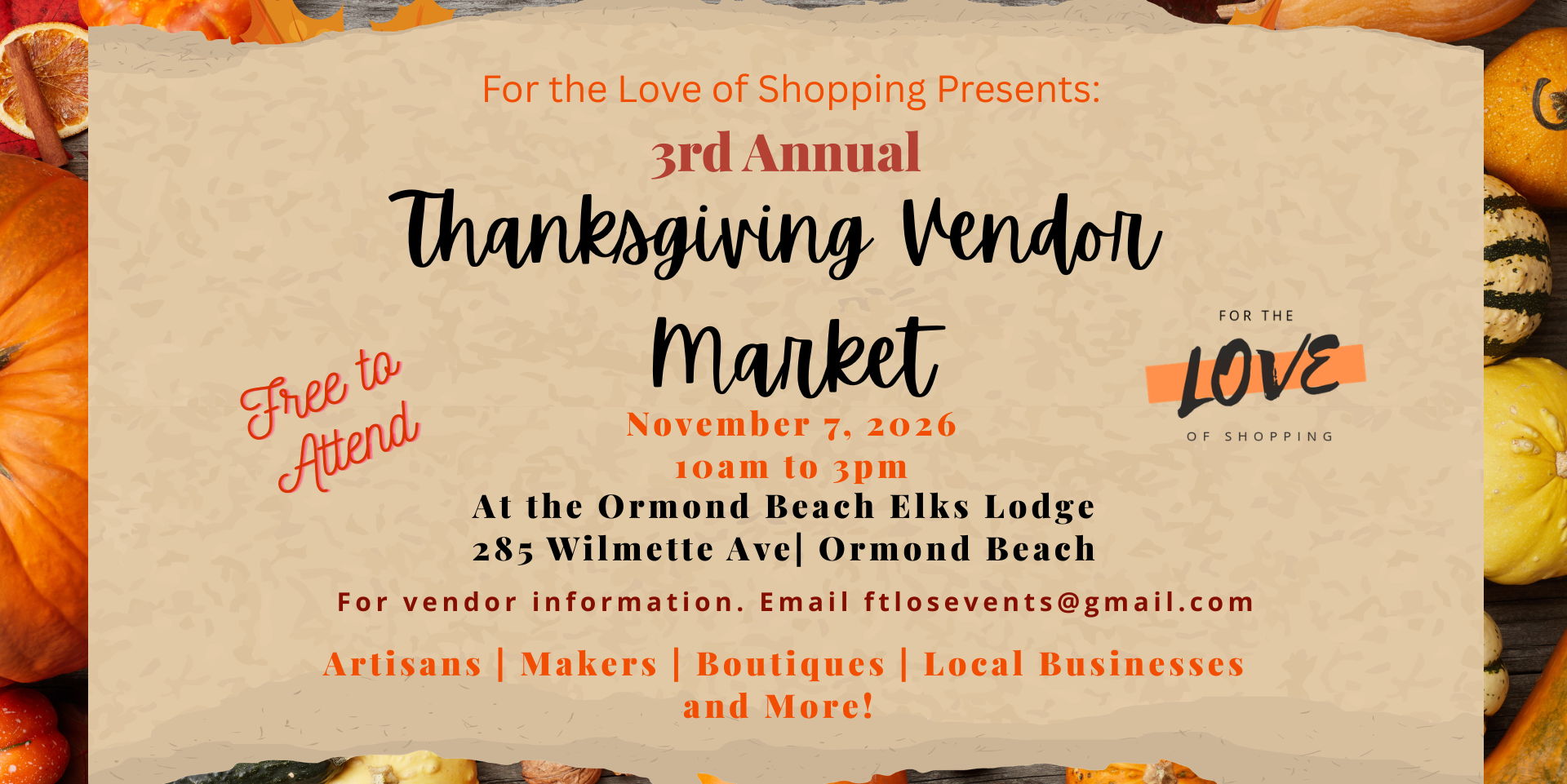 3rd Annual Thanksgiving Vendor Market promotional image