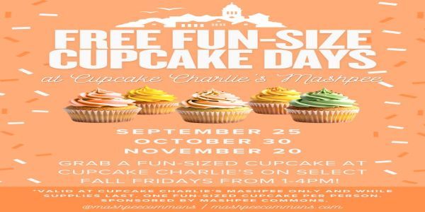 Free Fun Size Cupcake Days at Cupcake Charlie's - Friday September 25, 1-4PM promotional image