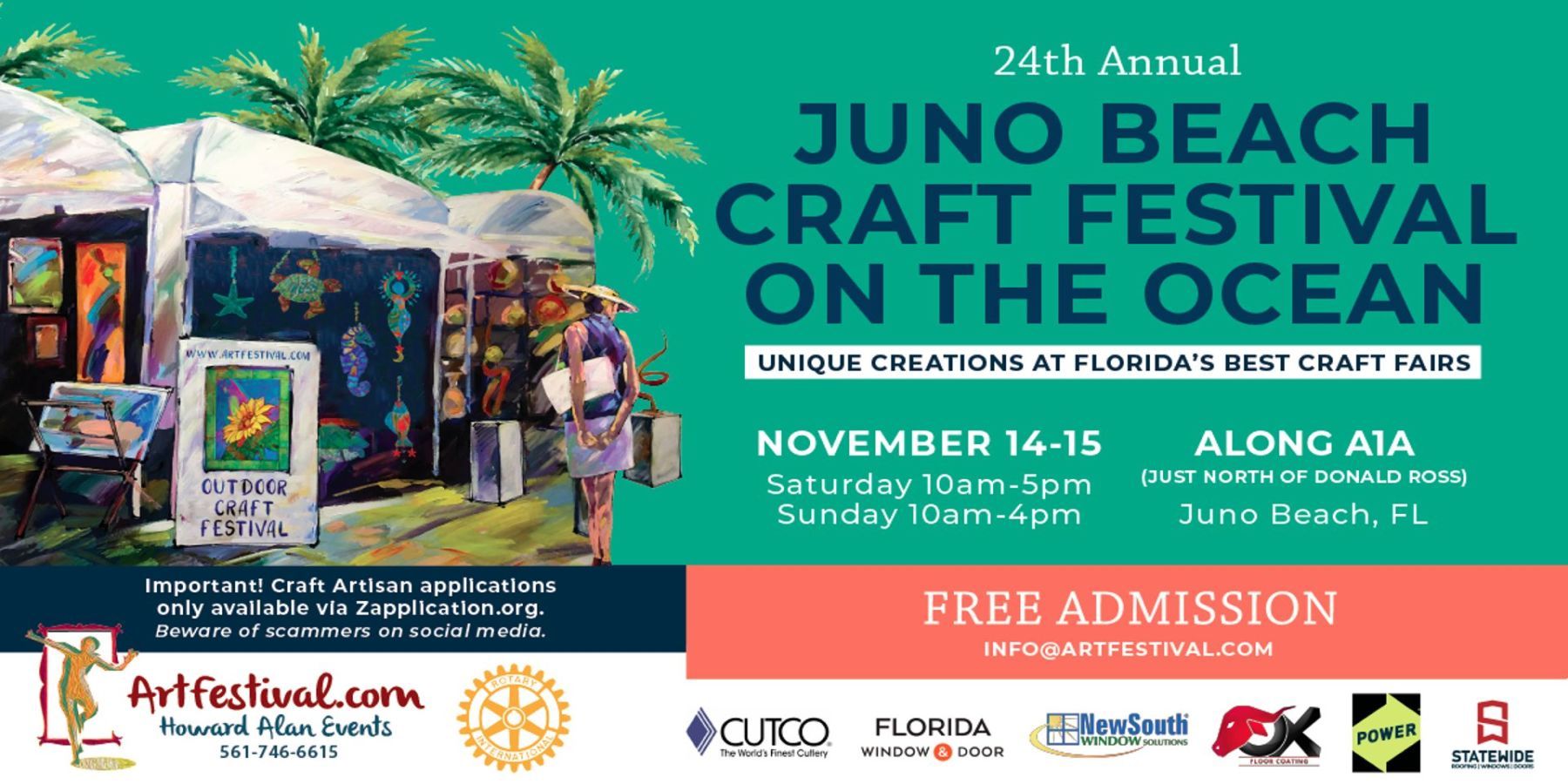 24th Annual Juno Beach Craft Festival on the Ocean promotional image