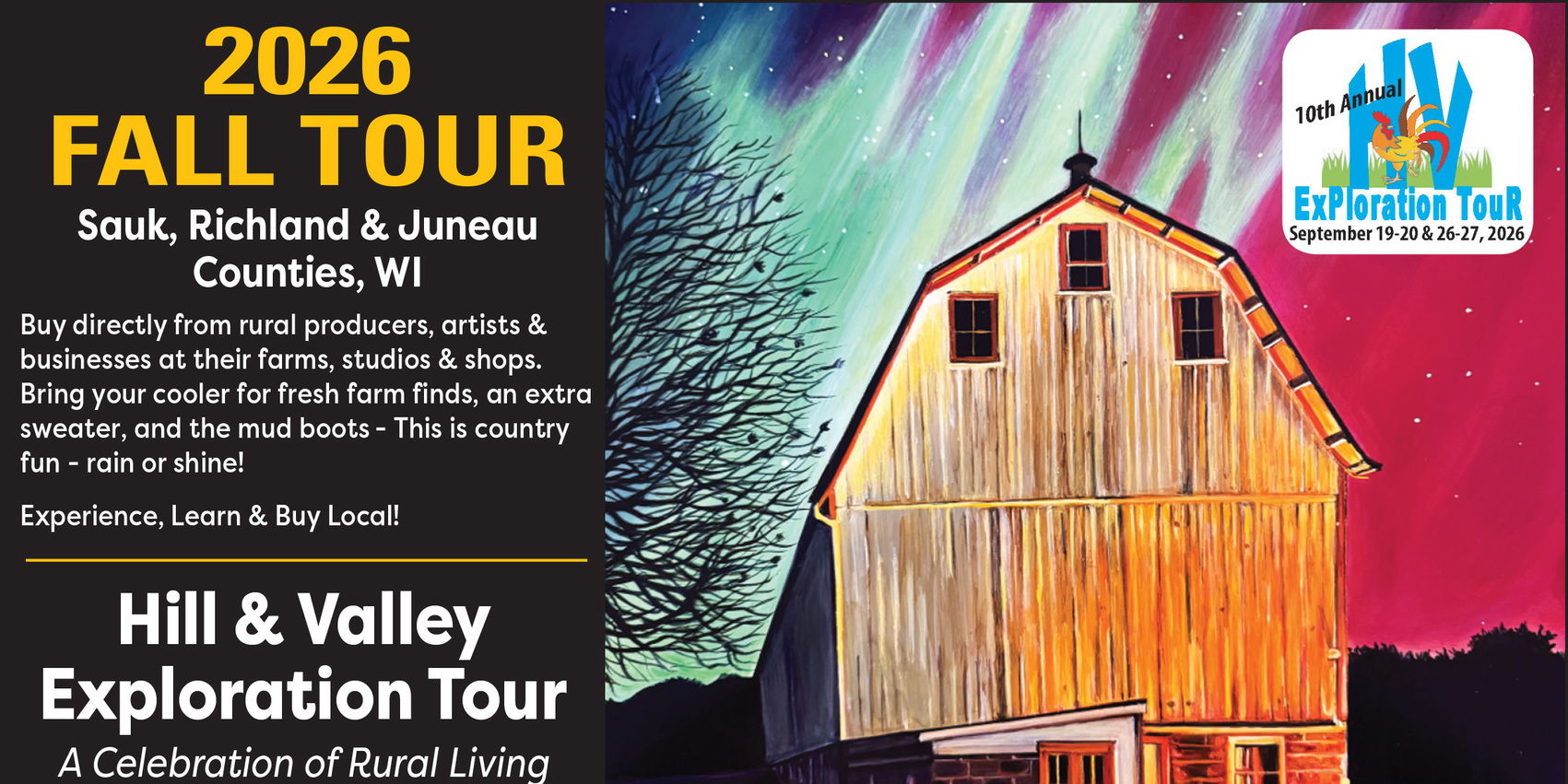 10th Annual Hill and Valley Exploration Tour - September 2026 promotional image