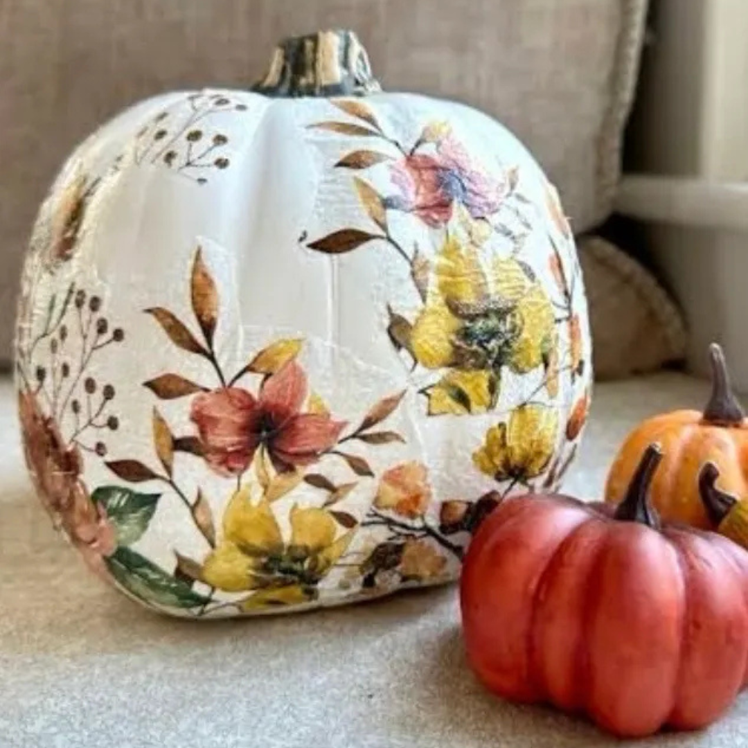Fall Art in the Barn: Fall Decoupage Pumpkin Workshop photo 1
