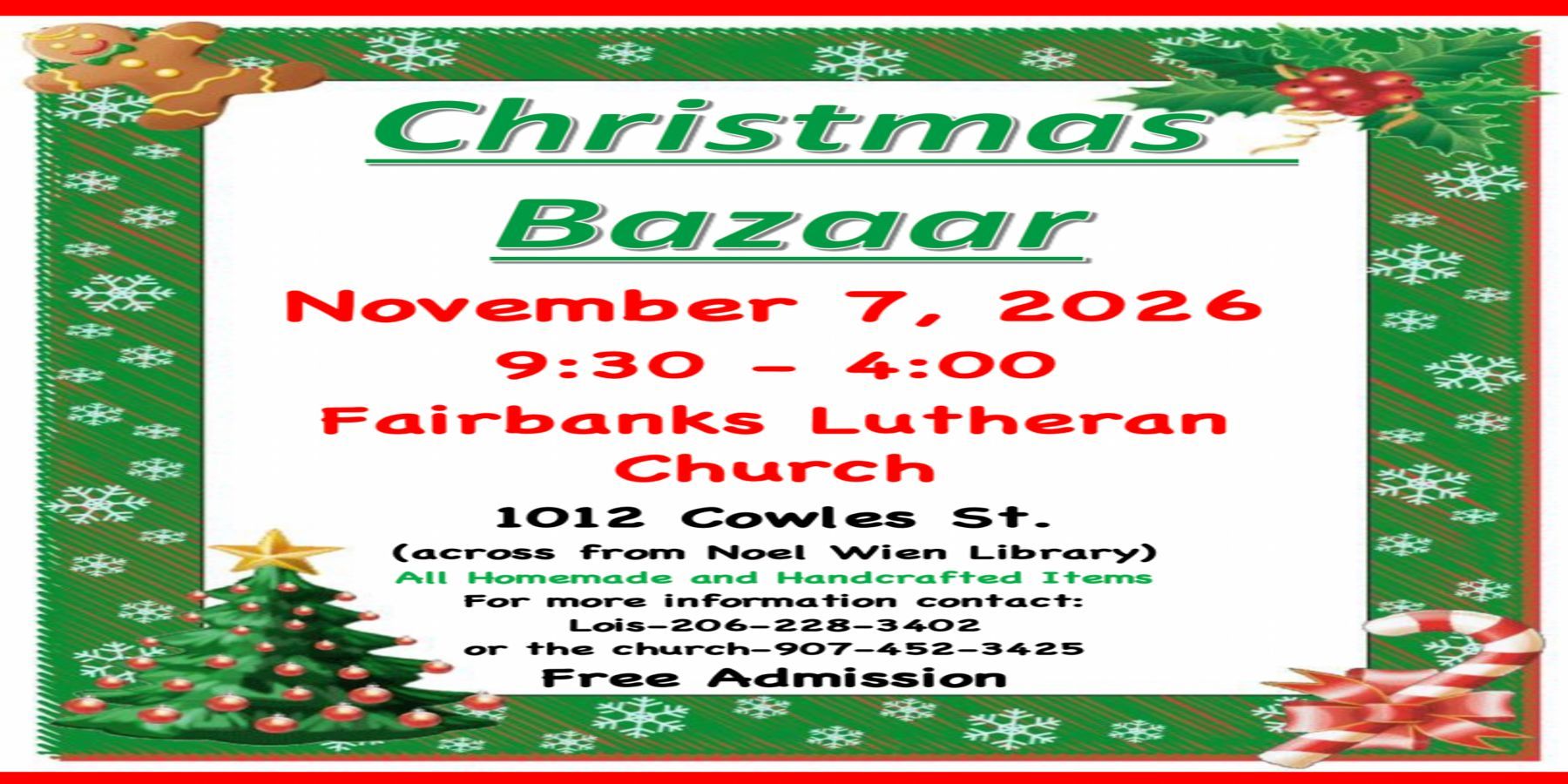 Fairbanks Lutheran Church Christmas Craft Bazaar promotional image