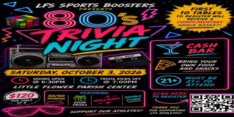 80's Trivia night promotional image