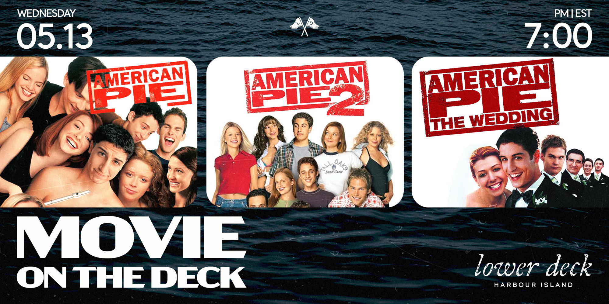 Movie Night at Lower Deck: American Pie, American Pie 2, American Pie 'The Wedding' promotional image