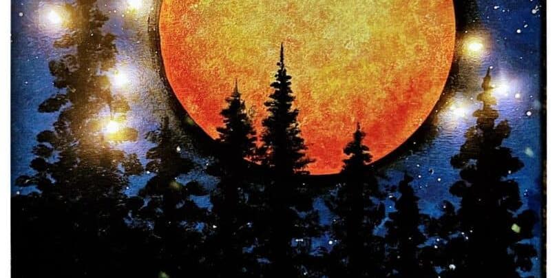 Blood Moon (With LED Lights)  - Painting Class promotional image