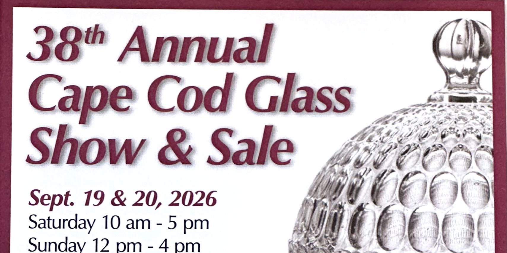 38th Cape Cod Glass Show & Sale promotional image