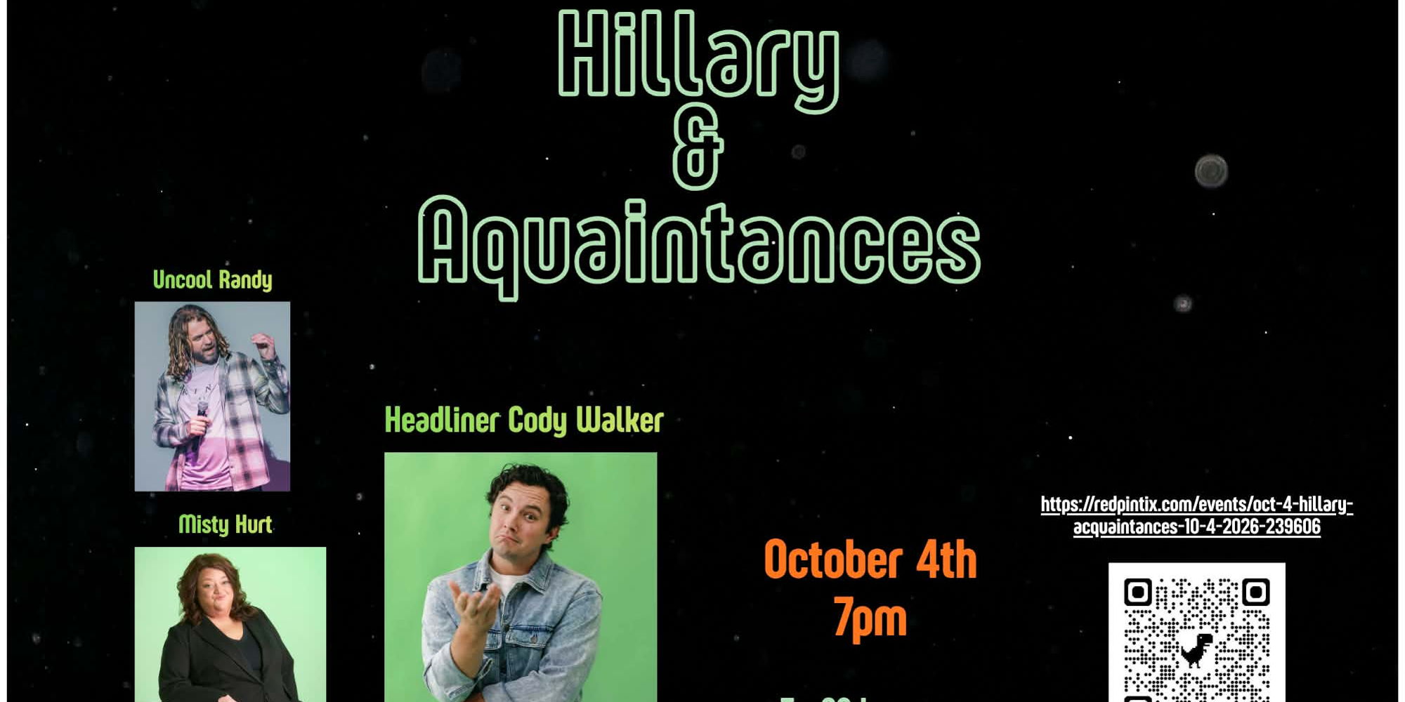 Oct. 4 Hillary & Acquaintances promotional image