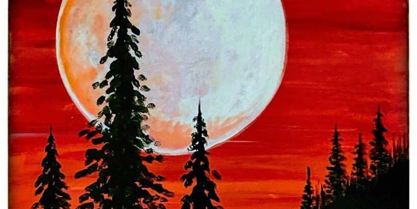 Crimson Moon - Painting Class promotional image