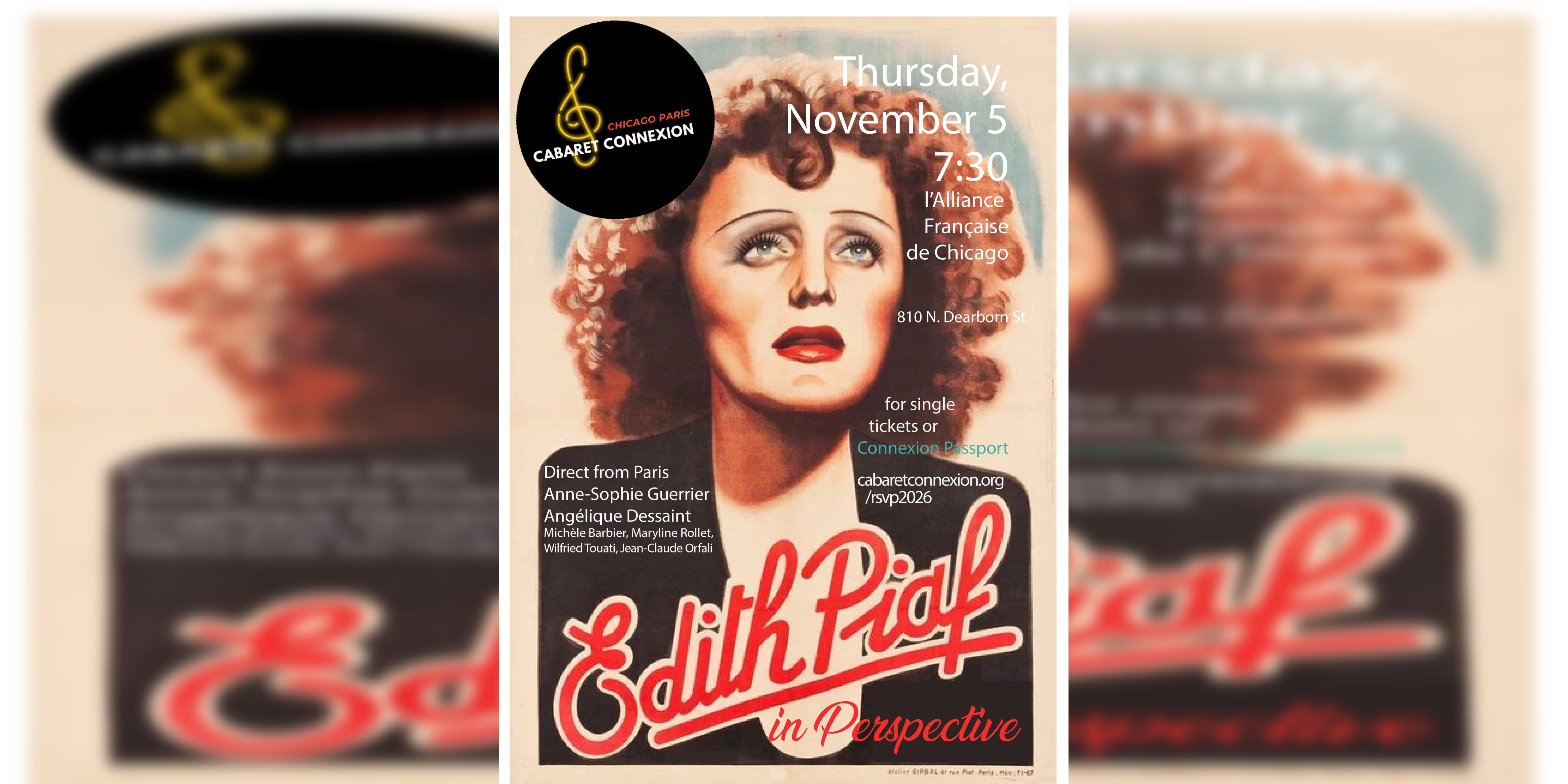 “Piaf in Perspective” featuring Anne-Sophie Guerrier and Angélique Dessaint promotional image