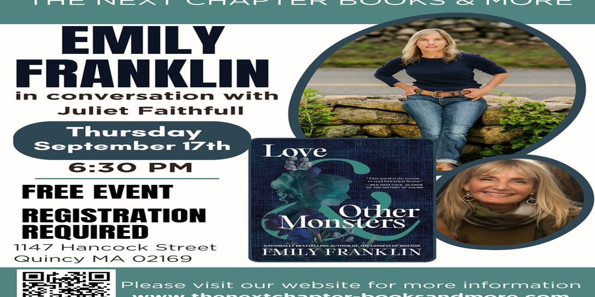 Author Series: Emily Franklin in conversation with Juliet Faithful promotional image