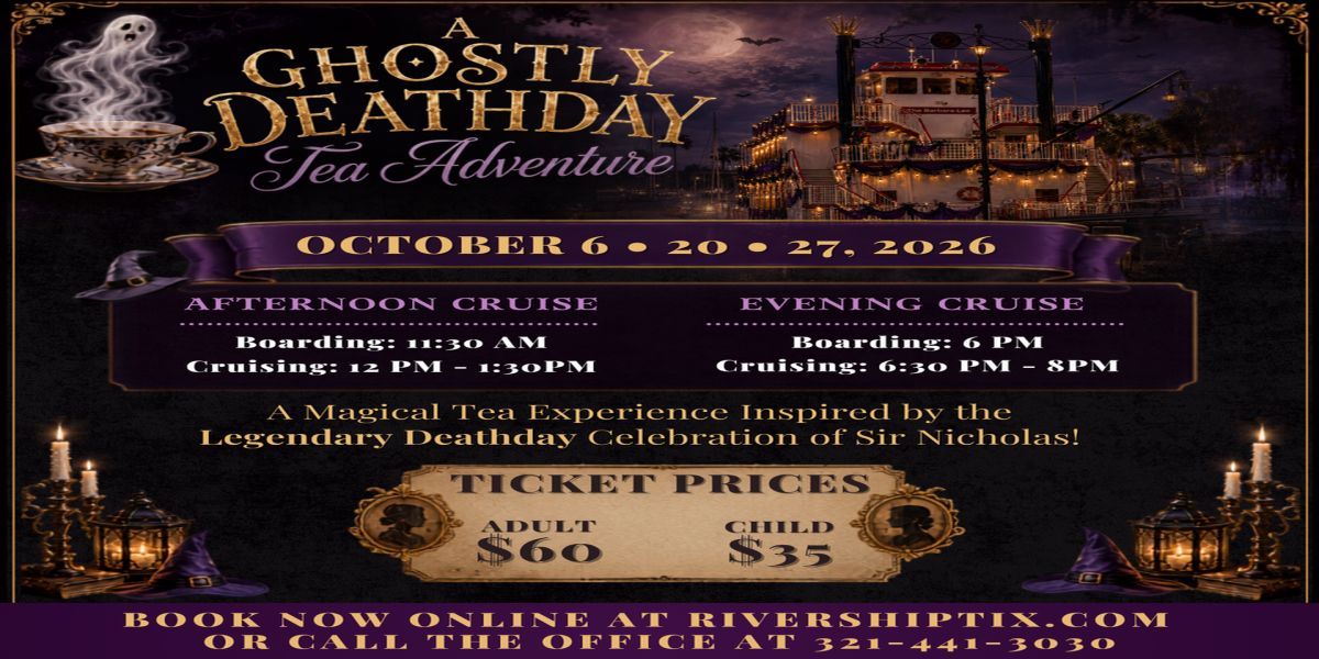 A Ghostly Deathday Tea Adventure Aboard the Barbara Lee in Sanford, Florida promotional image
