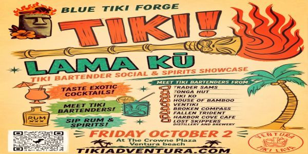 TIKI LAMA-KU: Ventura Tiki Bartender social and spirit tasting Oct 2nd Crowne Plaza Ventura Beach promotional image