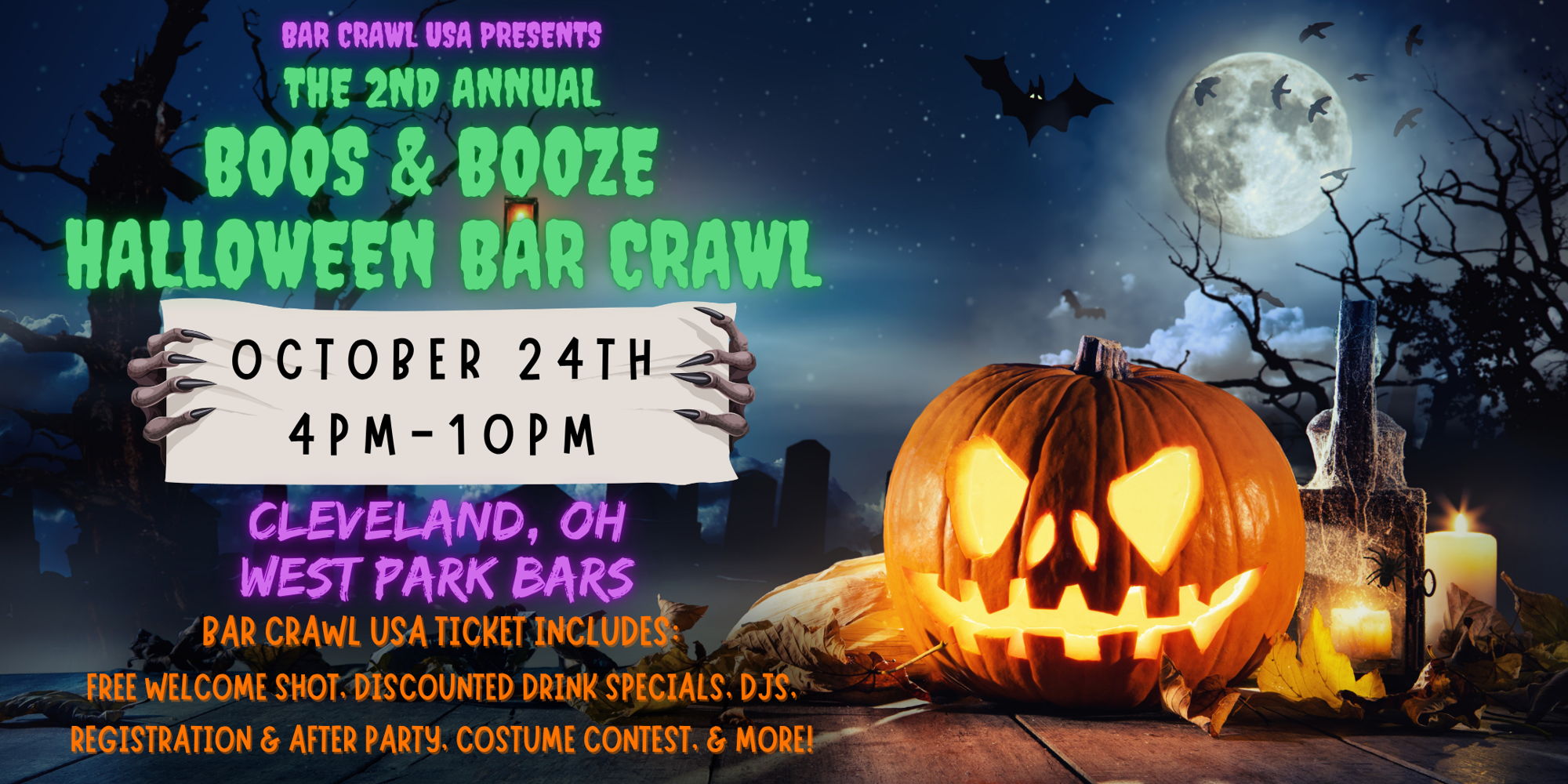 Cleveland Boos & Booze Halloween Bar Crawl: West Park Bars promotional image