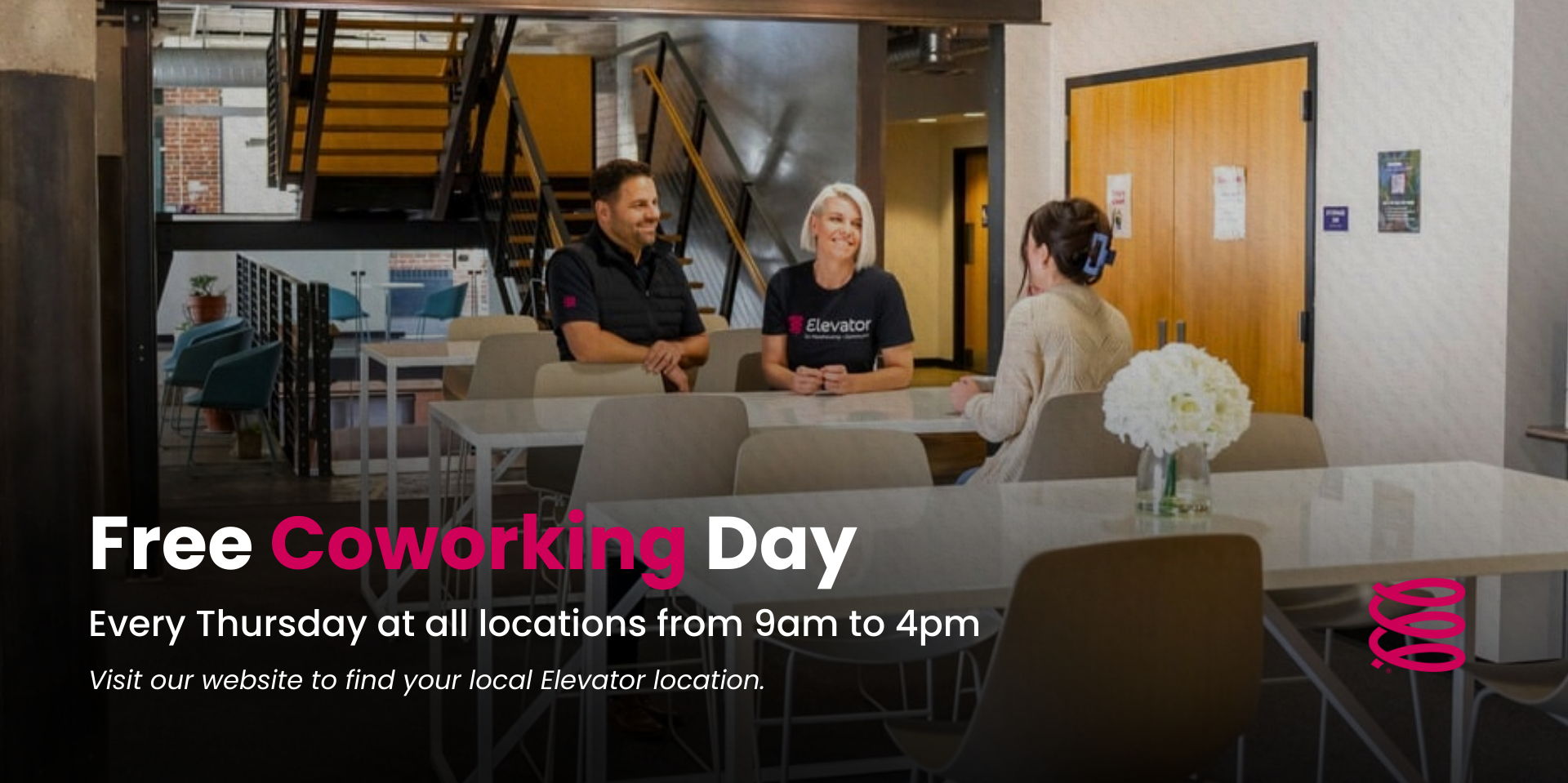 Free Elevator Coworking Day | Every Thursday promotional image